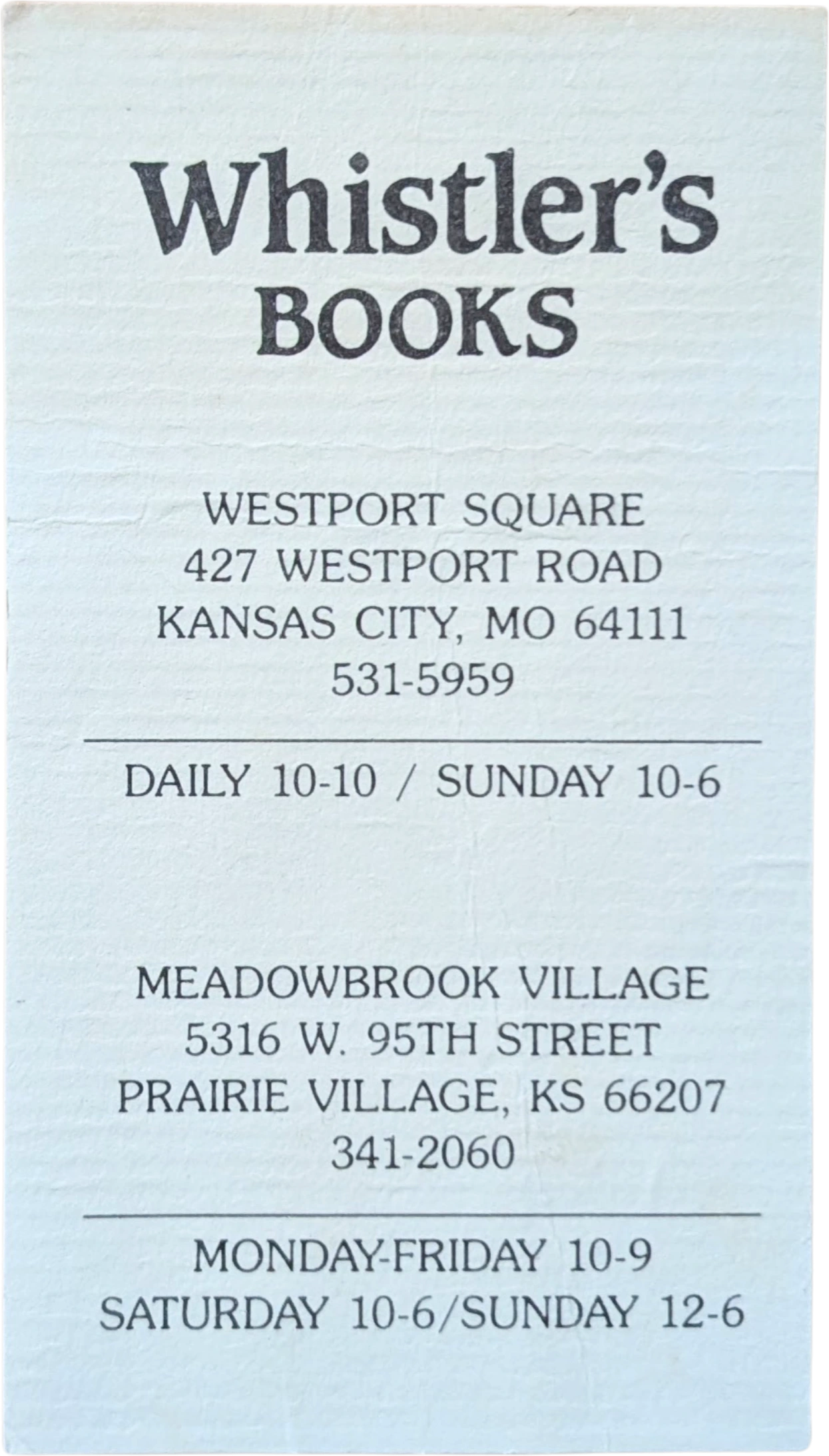 Whistler's Books