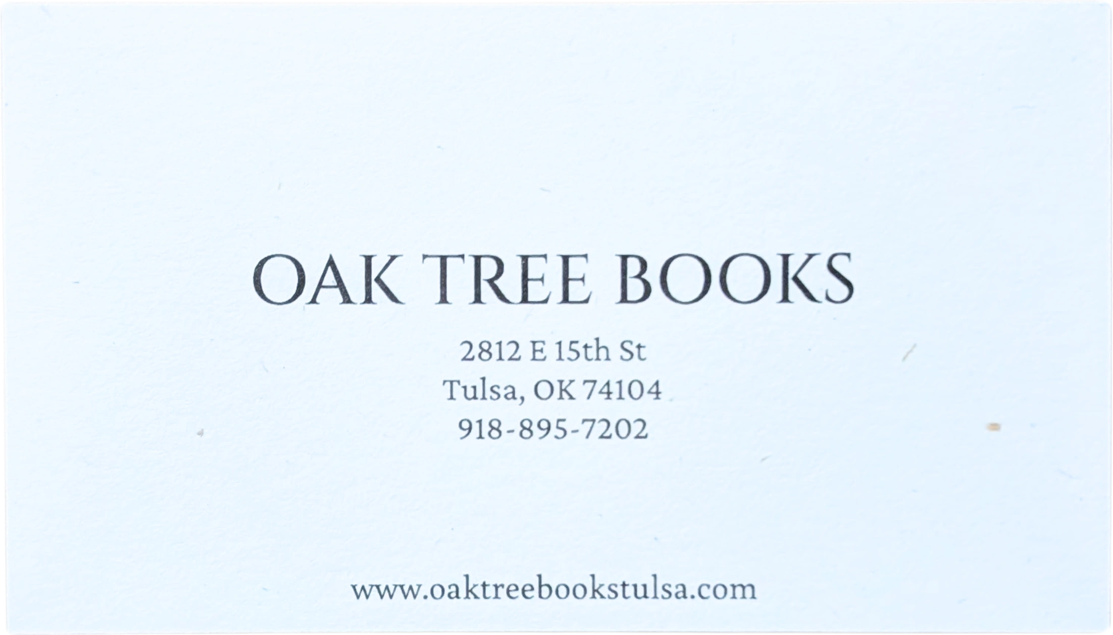 Oak Tree Books - Business Card