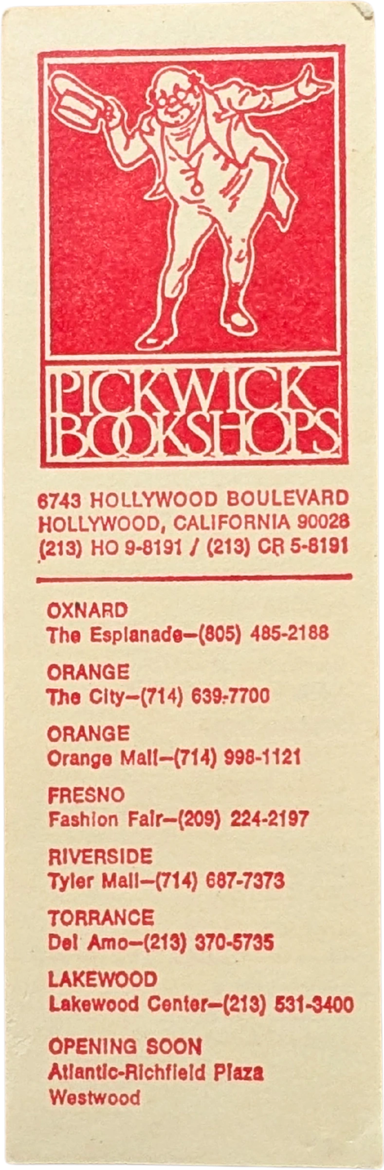 Pickwick Bookshops (Opening Soon Westwood)