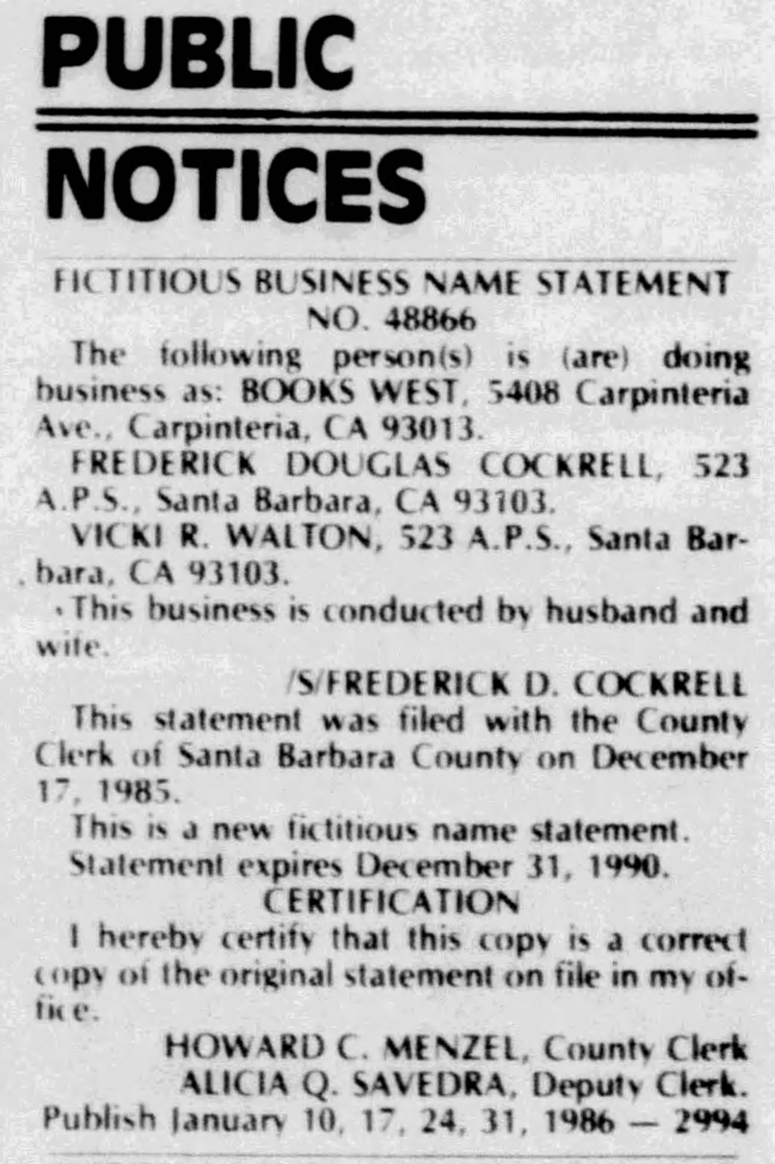 Carpinteria Herald (Jan 10, 1986)