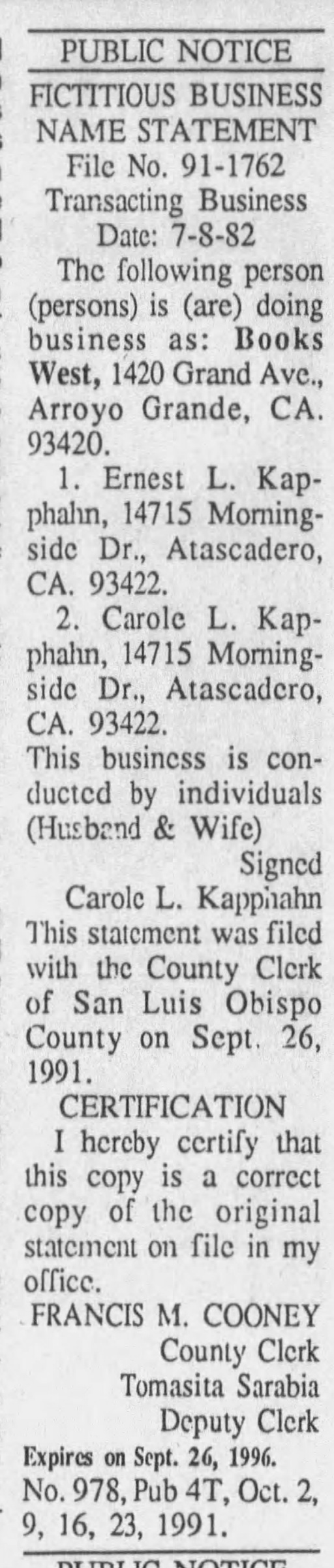 Times Press Recorder (Oct 2, 1991)