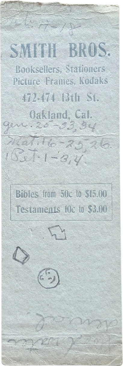 Smith Bros. Booksellers, Stationers, Picture Frames, Kodaks